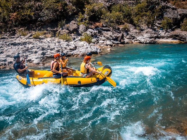 Happy rafters enjoying their adventure